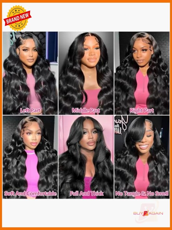 30 Inch 200% Density Body Wave Human Hair Lace Front Wig Pre-Plucked Glueless main image 4